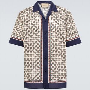 Gucci Button Down Shirt with Geometric Pattern